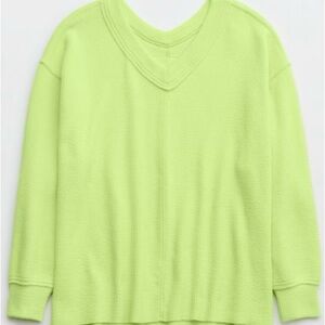 Aerie Wonder Textured V-neck Sweatshirt